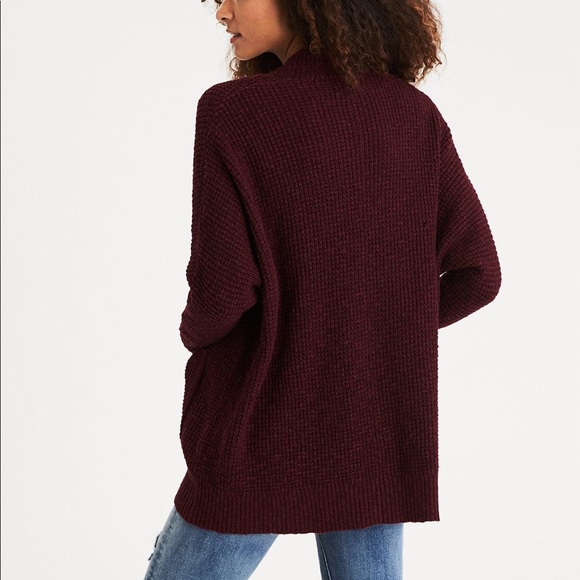 American Eagle Outfitters Sweaters - American Eagle Maroon Open Front Knit Cardigan